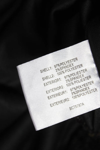 Insight Womens Mock Neck Long Sleeve Blouse Black Polyester Zip Size XS