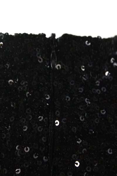 Insight Womens Basic Blouse Black Mock Neck Long Sleeve Polyester Zip Size L