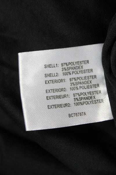 Insight Womens Basic Blouse Black Mock Neck Long Sleeve Polyester Zip Size L