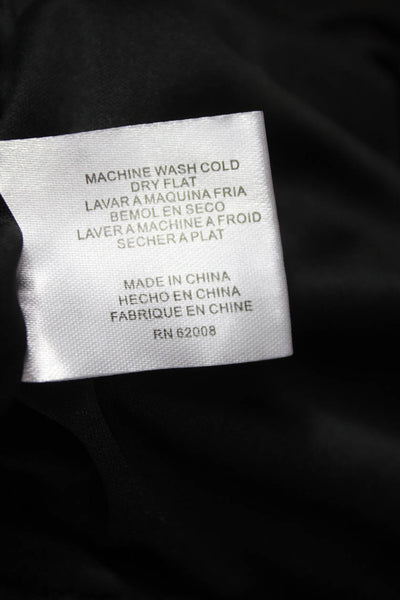 Insight Womens Basic Blouse Black Mock Neck Long Sleeve Polyester Zip Size L
