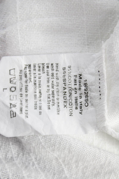 M Made In Italy Women T Shirt Dress White Short Sleeve Round Neck Mini Size L