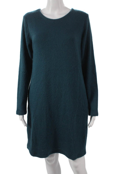 M Made In Italy Women Sweater Dress Green Acrylic Long Sleeve Mini Size S
