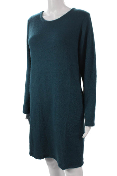 M Made In Italy Women Sweater Dress Green Acrylic Long Sleeve Mini Size S