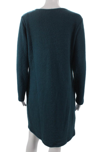 M Made In Italy Women Sweater Dress Green Acrylic Long Sleeve Mini Size S