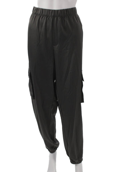 Splendid Women Gray Cargo Pants Polyester Pull On Inseam 27 Size L