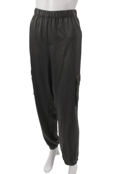 Splendid Women Gray Cargo Pants Polyester Pull On Inseam 27 Size L