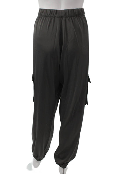 Splendid Women Gray Cargo Pants Polyester Pull On Inseam 27 Size L