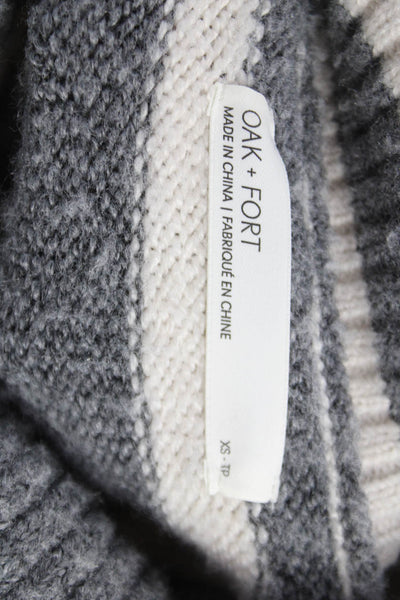 Oak + Fort Womens Gray Striped Turtleneck Pullover Sweater Size XS