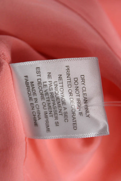 Equipment Femme Womens Silk Collared Long Sleeve Orange Blouse Size L