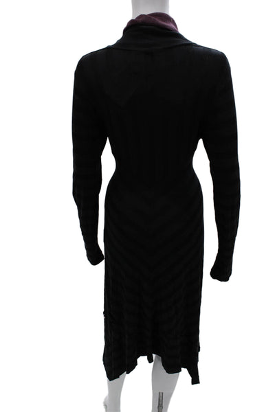 Cop Copine Womens Sweater Dress Black Cowl Neck Longsleeve Knee Size 38