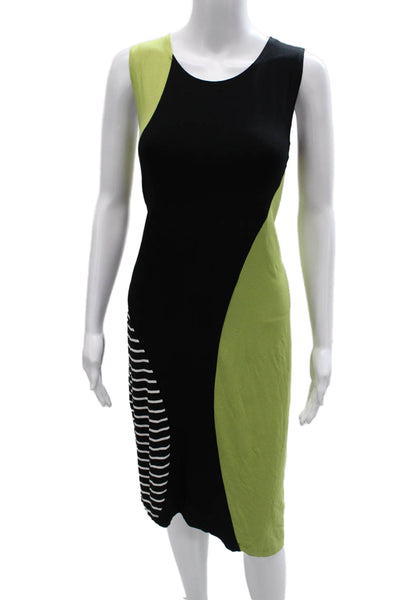 Lisa Bayne Womens Sheath Dress Black Rayon Knee Length Size XS