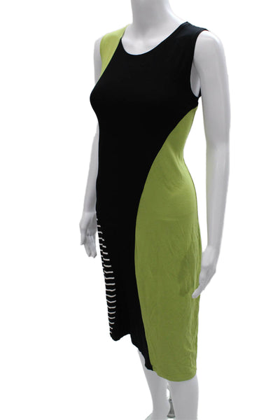 Lisa Bayne Womens Sheath Dress Black Rayon Knee Length Size XS