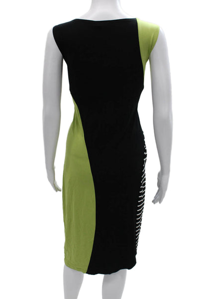 Lisa Bayne Womens Sheath Dress Black Rayon Knee Length Size XS