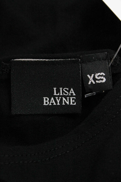 Lisa Bayne Womens Sheath Dress Black Rayon Knee Length Size XS