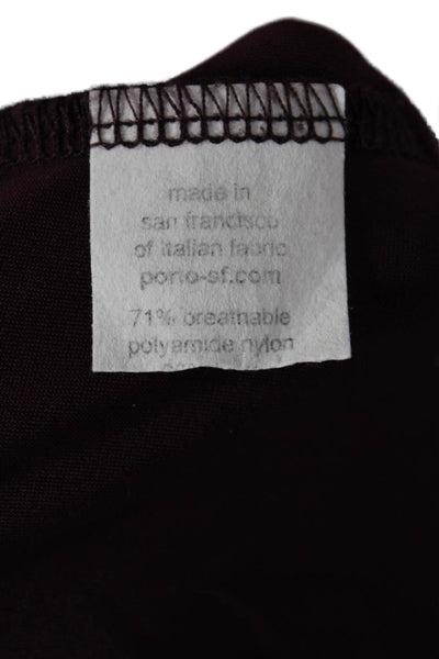 Porto Women Tunic Blouse Purple Cowl Neck 3/4 Sleeve Nylon Size 0