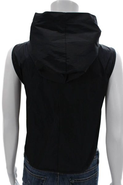 Sun Kim Women Blouse Sleeveless Black Button Polyester Round Neck Size XS