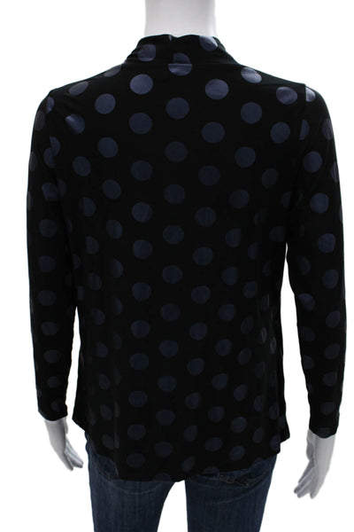 Comfy U.S.A. Womens Tunic Black V-Neck Long Sleeve Zip Size XS