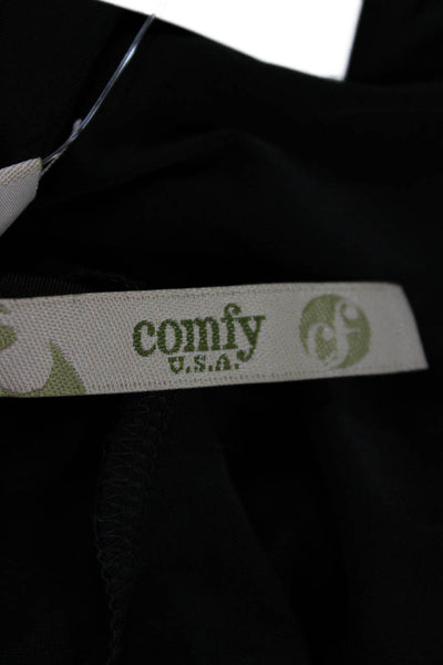 Comfy U.S.A. Womens Tunic Black V-Neck Long Sleeve Zip Size XS