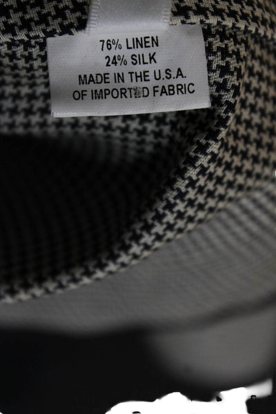 Charles Chang-Lima Womens Linen Check Collared Sleeveless Blouse Tie Size 2