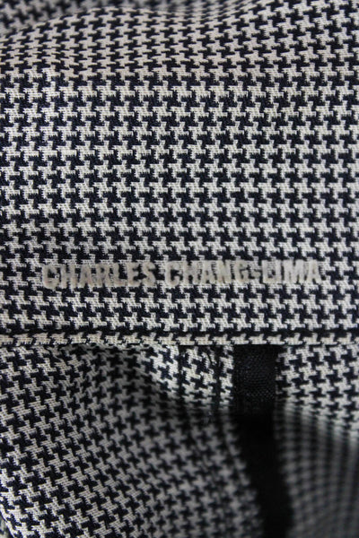 Charles Chang-Lima Womens Linen Check Collared Sleeveless Blouse Tie Size 2