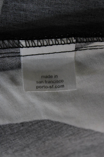 Porto Women Black Geometric Viscose Blazer 3/4 Sleeve Button Size 1