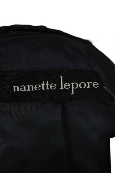 Nanette Lepore Womens Green Basic Jacket Button Short Sleeve Wool Size S