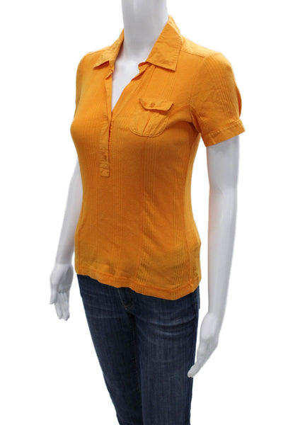Escada Sport Women Orange Cotton Short Sleeve Collared Button Polo Size XS