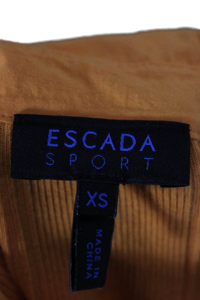Escada Sport Women Orange Cotton Short Sleeve Collared Button Polo Size XS
