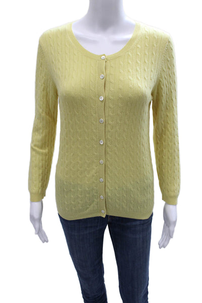 Theory Womens Cardigan Cashmere Cable Knit Round Neck Long Sleeve Size S