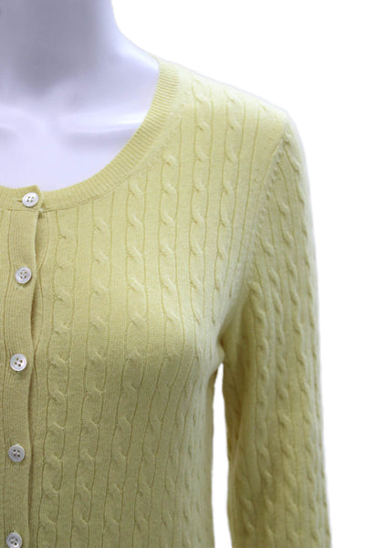 Theory Womens Cardigan Cashmere Cable Knit Round Neck Long Sleeve Size S