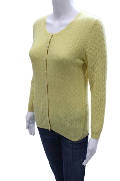 Theory Womens Cardigan Cashmere Cable Knit Round Neck Long Sleeve Size S