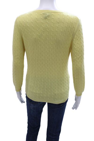 Theory Womens Cardigan Cashmere Cable Knit Round Neck Long Sleeve Size S