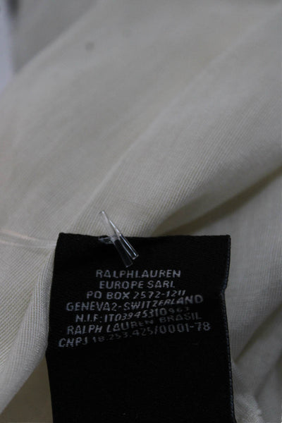 Ralph Lauren Black Label Women Ivory Cotton Button-Up Long Sleeve Size 4