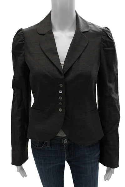 Rebecca Taylor Womens Basic Jacket Gray Wool Button Long Sleeve Size 4