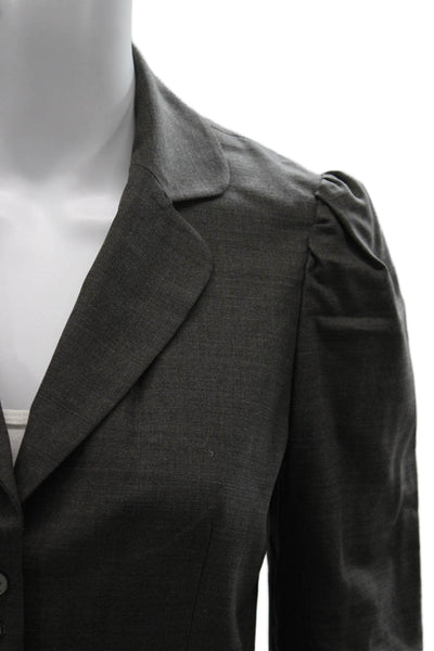 Rebecca Taylor Womens Basic Jacket Gray Wool Button Long Sleeve Size 4