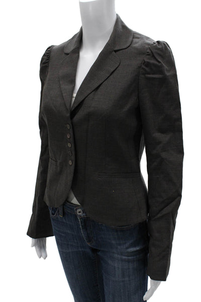 Rebecca Taylor Womens Basic Jacket Gray Wool Button Long Sleeve Size 4