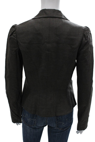 Rebecca Taylor Womens Basic Jacket Gray Wool Button Long Sleeve Size 4