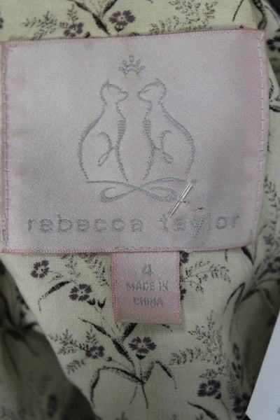 Rebecca Taylor Womens Basic Jacket Gray Wool Button Long Sleeve Size 4