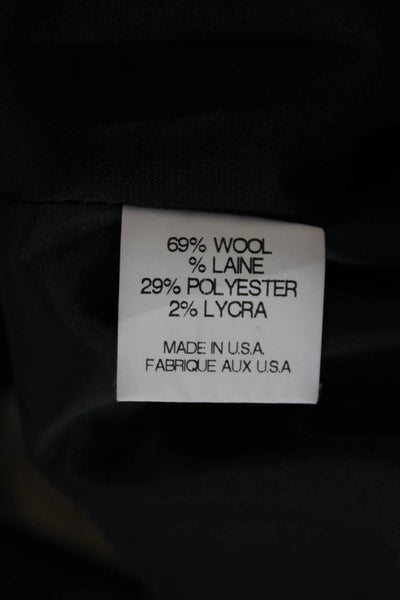 Theory Womens Wool Pinstripe Blazer Gray Button Size 8