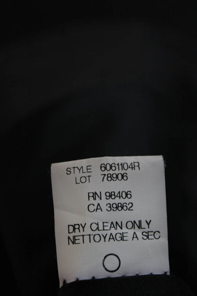 Theory Womens Wool Pinstripe Blazer Gray Button Size 8