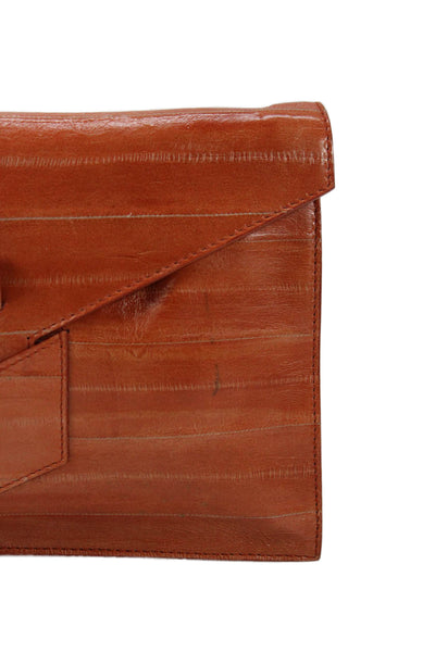 Yves Saint Laurent Womens Medium Eel Skin Y Envelope Clutch Handbag Brown