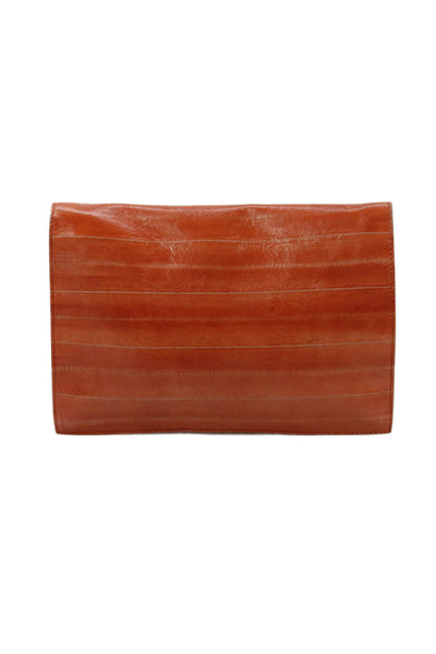 Yves Saint Laurent Womens Medium Eel Skin Y Envelope Clutch Handbag Brown