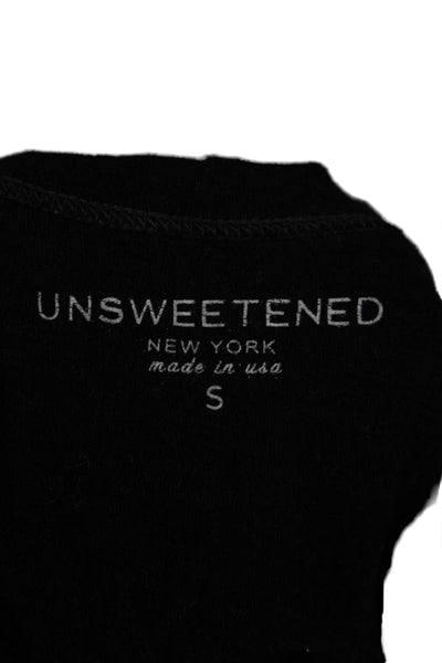 Unsweetened Womens Basic Scoop Neck Cotton Sleeveless Tank Black Size S