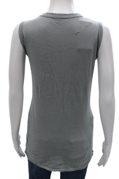 Unsweetened Womens Basic Gray Cotton Tank Sleeveless Round Neck Size S