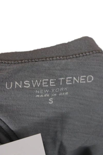Unsweetened Womens Basic Gray Cotton Tank Sleeveless Round Neck Size S