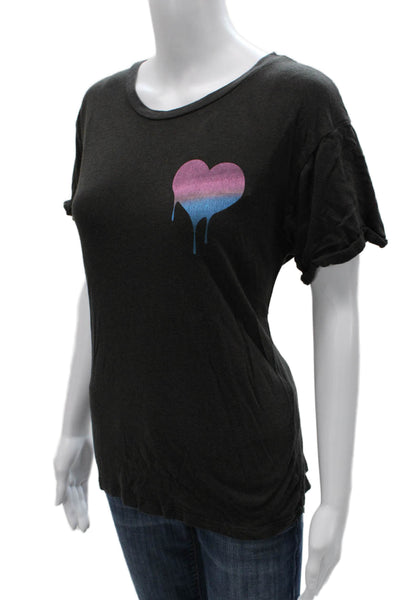 Chaser Womens Basic Gray Cotton Crew Neck Short Sleeve T-Shirt Size M