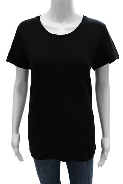 Dorothee Schumacher Womens Black Cotton Crew Neck Short Sleeve T-Shirt Size 6