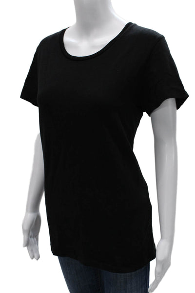 Dorothee Schumacher Womens Black Cotton Crew Neck Short Sleeve T-Shirt Size 6
