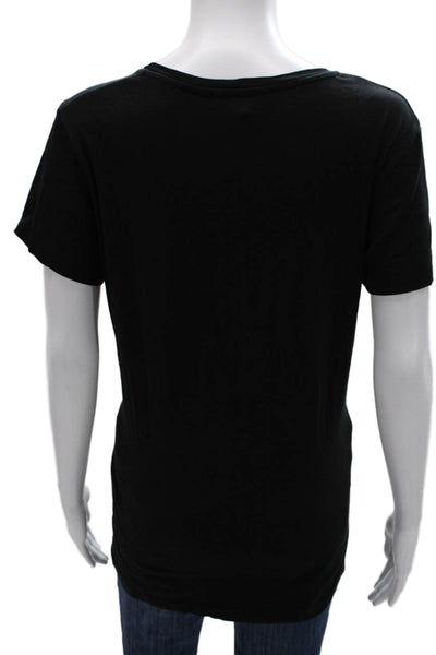 Dorothee Schumacher Womens Black Cotton Crew Neck Short Sleeve T-Shirt Size 6