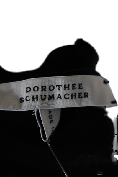 Dorothee Schumacher Womens Black Cotton Crew Neck Short Sleeve T-Shirt Size 6